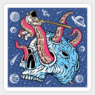 Space Skull Battle Sticker